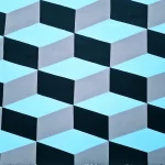 FootballR - NFL - Ein Gemälde mit blauen und schwarzen Würfeln an einer Wand.