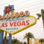 FootballR - NFL - Willkommen im Las Vegas-Schild.