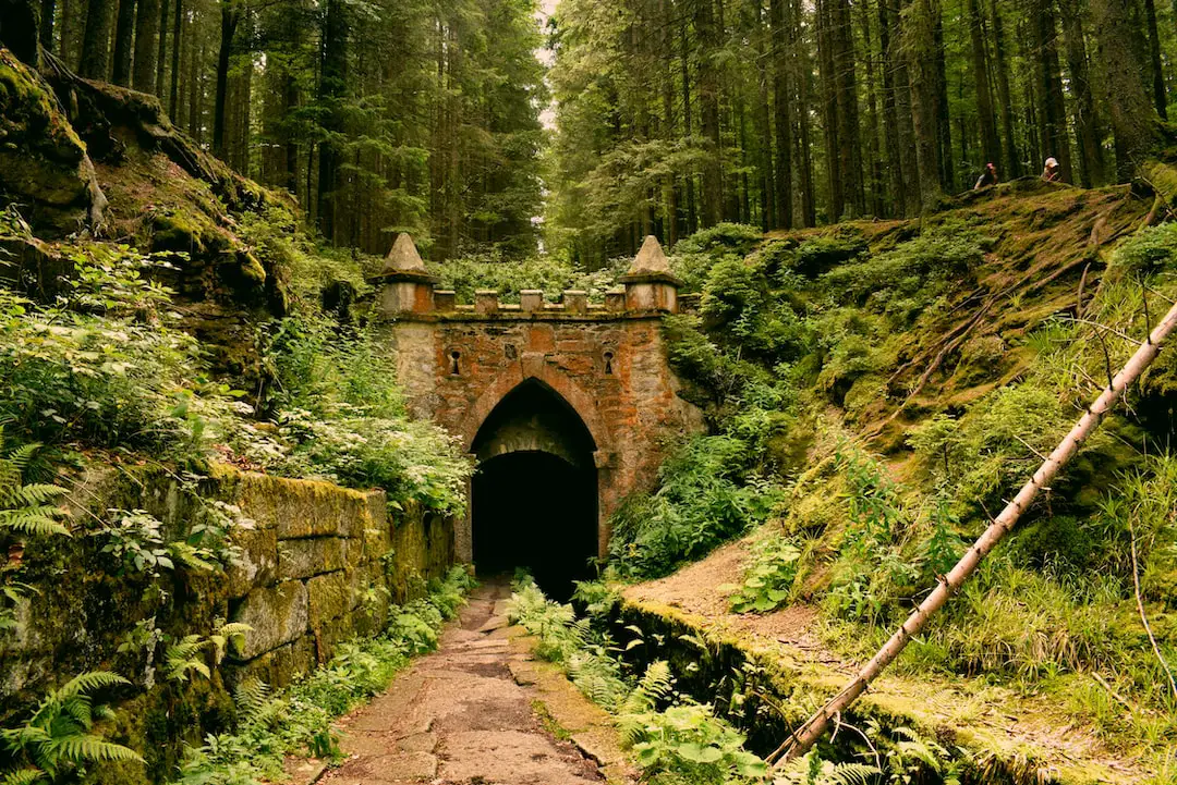 FootballR - NFL - Ein Tunnel mitten in einem Waldgebiet.
