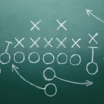 FootballR - NFL Saison 2024 - Diese Beschreibung wurde automatisch generiert. Eine Tafel mit einem darauf gezeichneten NFL-Football-Spielplan für die Saison 2024.