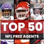 FootballR - NFL - Diese Beschreibung wurde automatisch generiert. Die 50 besten Free Agents der NFL. Top 50 Free Agents