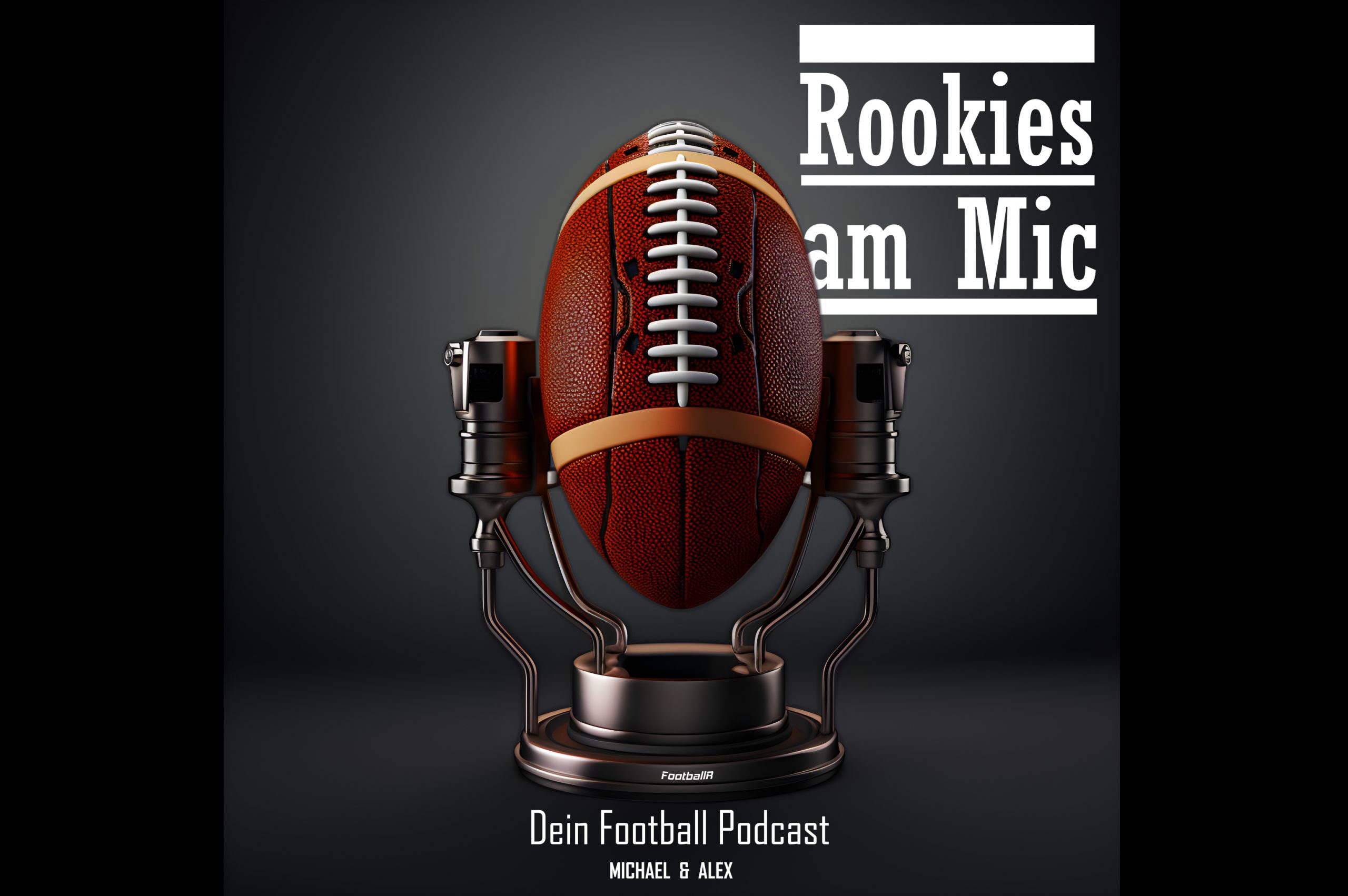 FootballR - NFL - Diese Beschreibung wurde automatisch generiert. Schauen Sie sich den Fußball-Podcast „Rookies am Mic“ für einen erfolgreichen Start an, während wir über alles rund um Fußball diskutieren, einschließlich der neuesten Nachrichten, Spielanalysen und Interviews mit Neulingen der Branche: Rookies am Mic - Dein Football Podcast