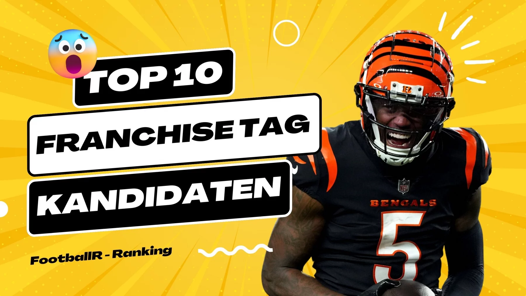 FootballR - NFL - Diese Beschreibung wurde automatisch generiert. Die 10 besten NFL Franchise Tag Kandidaten.
