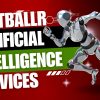 FootballR - NFL - Ein dynamischer Roboter, der das Konzept der „künstlichen Football-Intelligenzdienste“ veranschaulicht und technologische Fortschritte in der Sportanalyse und Leistungssteigerung von Spielern symbolisiert. Kostenlose KI Services für alle. Diese Beschreibung wurde automatisch generiert.