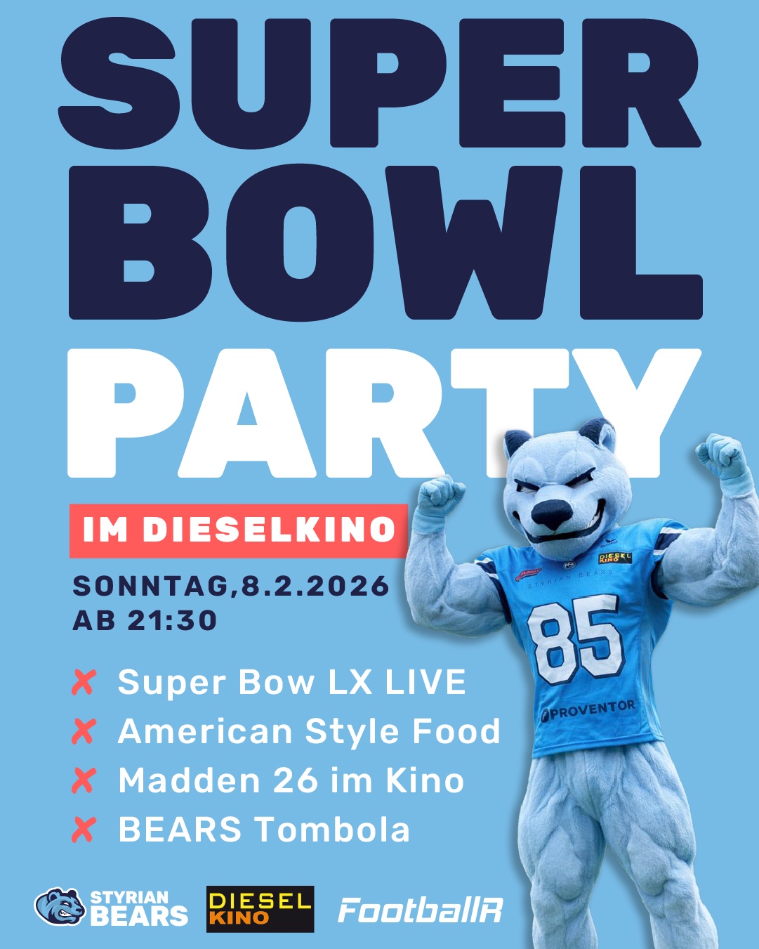 Super Bowl Party Diesel Kino