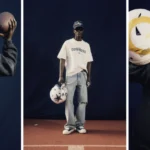 Drei Bilder zeigen eine Person, die bereit ist, den NFL Draft 2026 zu repräsentieren: Sie hält einen Football, steht mit einem Cowboys-Helm und trägt ein Rams-Sweatshirt, während sie einen Rams-Helm hält. Alt-Text wurde KI-generiert.