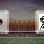 Eine Gamecard Grafik fuer das Spiel zwischen den Dresden Monarchs und Braunschweig Lions am 09.05.26. die zwei Teamlogos stehen sich in einem Stadion mit vielen Zuschauern gegenueber.