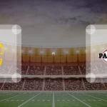 Eine Gamecard Grafik fuer das Spiel zwischen den Hildesheim Invaders und Düsseldorf Panther am 23.05.26. die zwei Teamlogos stehen sich in einem Stadion mit vielen Zuschauern gegenueber.