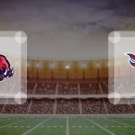 Eine Gamecard Grafik fuer das Spiel zwischen den ifm Razorbacks Ravensburg und Allgäu Comets am 24.05.26. die zwei Teamlogos stehen sich in einem Stadion mit vielen Zuschauern gegenueber.