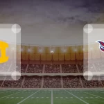 Eine Gamecard Grafik fuer das Spiel zwischen den Munich Cowboys und Allgäu Comets am 06.06.26. die zwei Teamlogos stehen sich in einem Stadion mit vielen Zuschauern gegenueber.