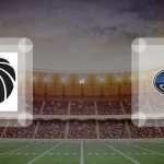 Eine Gamecard Grafik fuer das Spiel zwischen den Braunschweig Lions und Dresden Monarchs am 13.06.26. die zwei Teamlogos stehen sich in einem Stadion mit vielen Zuschauern gegenueber.