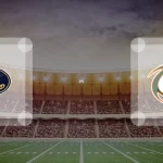 Eine Gamecard Grafik fuer das Spiel zwischen den Dresden Monarchs und Kiel Baltic Hurricanes am 20.06.26. die zwei Teamlogos stehen sich in einem Stadion mit vielen Zuschauern gegenueber.