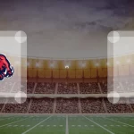 Eine Gamecard Grafik fuer das Spiel zwischen den ifm Razorbacks Ravensburg und Pforzheim Wilddogs am 04.07.26. die zwei Teamlogos stehen sich in einem Stadion mit vielen Zuschauern gegenueber.