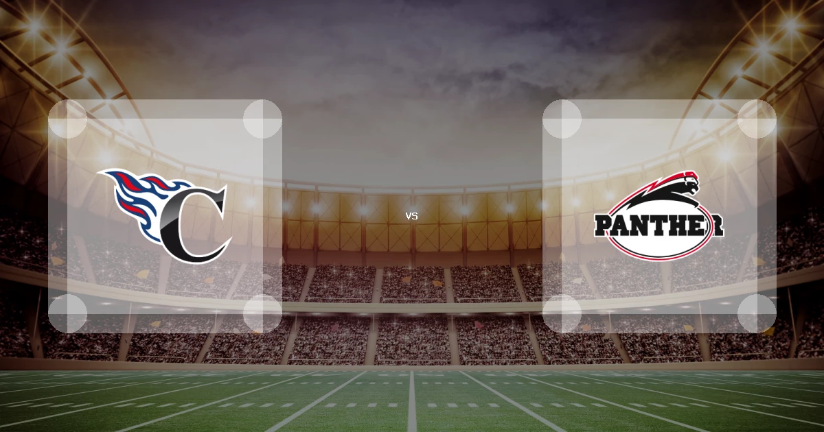 Eine Gamecard Grafik fuer das Spiel zwischen den Allgäu Comets und Düsseldorf Panther am 22.08.26. die zwei Teamlogos stehen sich in einem Stadion mit vielen Zuschauern gegenueber.