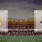 Eine Gamecard Grafik fuer das Spiel zwischen den Hildesheim Invaders und Berlin Rebels am 22.08.26. die zwei Teamlogos stehen sich in einem Stadion mit vielen Zuschauern gegenueber.