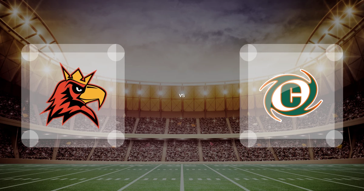 Eine Gamecard Grafik fuer das Spiel zwischen den Potsdam Royals und Kiel Baltic Hurricanes am 22.08.26. die zwei Teamlogos stehen sich in einem Stadion mit vielen Zuschauern gegenueber.