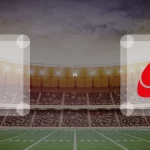 Eine Gamecard Grafik fuer das Spiel zwischen den Pforzheim Wilddogs und Saarland Hurricanes am 22.08.26. die zwei Teamlogos stehen sich in einem Stadion mit vielen Zuschauern gegenueber.