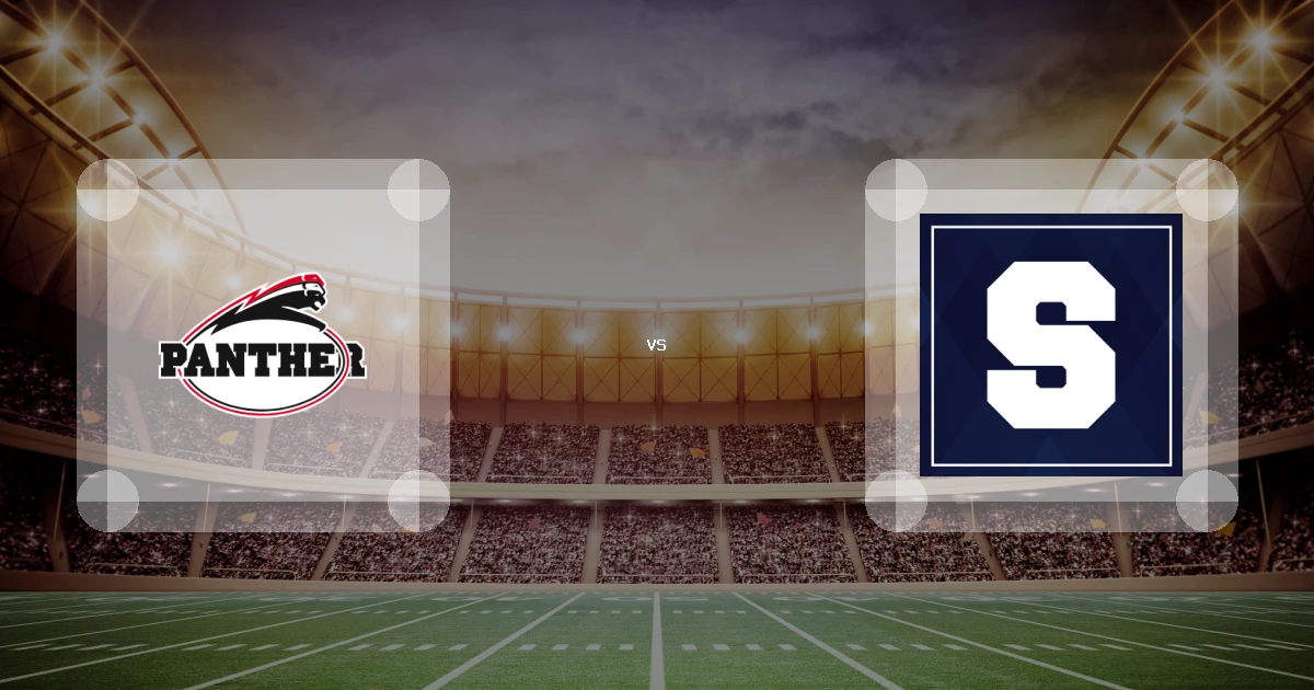 Eine Gamecard Grafik fuer das Spiel zwischen den Düsseldorf Panther und Straubing Spiders am 29.08.26. die zwei Teamlogos stehen sich in einem Stadion mit vielen Zuschauern gegenueber.