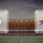 Eine Gamecard Grafik fuer das Spiel zwischen den Pittsburgh Steelers und Buffalo Bills am 28.08.26. die zwei Teamlogos stehen sich in einem Stadion mit vielen Zuschauern gegenueber.