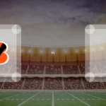 Eine Gamecard Grafik fuer das Spiel zwischen den Cincinnati Bengals und Philadelphia Eagles am 29.08.26. die zwei Teamlogos stehen sich in einem Stadion mit vielen Zuschauern gegenueber.