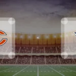 Eine Gamecard Grafik fuer das Spiel zwischen den Chicago Bears und Tennessee Titans am 30.08.26. die zwei Teamlogos stehen sich in einem Stadion mit vielen Zuschauern gegenueber.