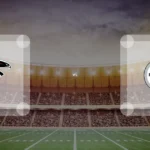 Eine Gamecard Grafik fuer das Spiel zwischen den Atlanta Falcons und Pittsburgh Steelers am 13.09.26. die zwei Teamlogos stehen sich in einem Stadion mit vielen Zuschauern gegenueber.