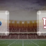 Eine Gamecard Grafik fuer das Spiel zwischen den Tennessee Titans und New York Giants am 27.09.26. die zwei Teamlogos stehen sich in einem Stadion mit vielen Zuschauern gegenueber.