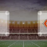 Eine Gamecard Grafik fuer das Spiel zwischen den Philadelphia Eagles und Chicago Bears am 29.09.26. die zwei Teamlogos stehen sich in einem Stadion mit vielen Zuschauern gegenueber.