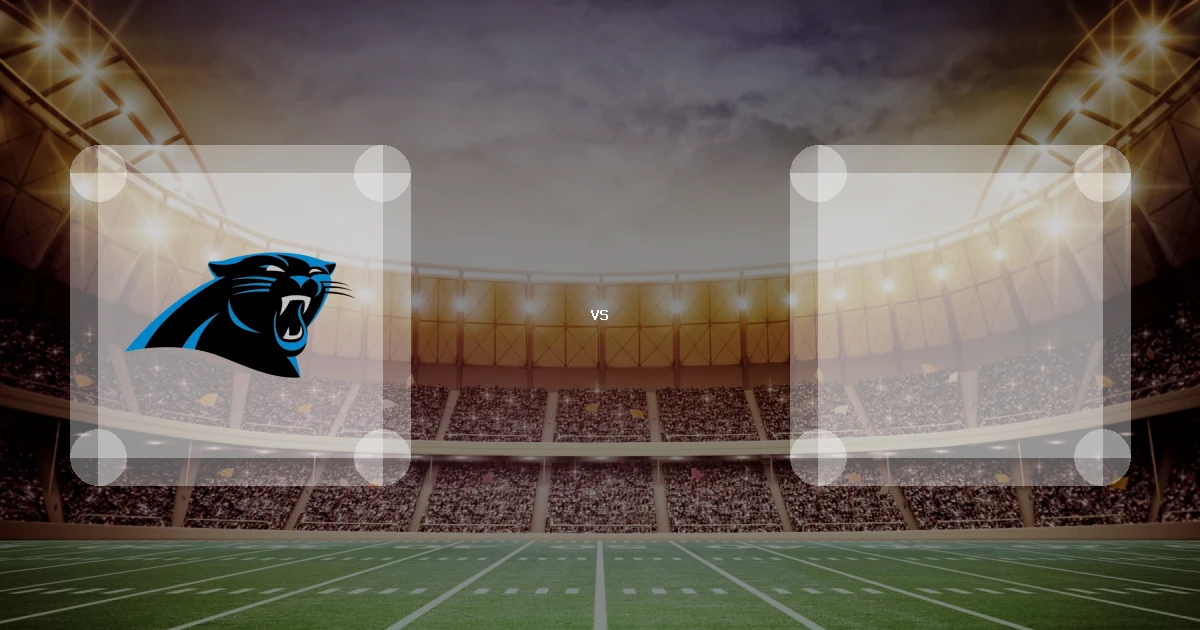 Eine Gamecard Grafik fuer das Spiel zwischen den Carolina Panthers und Philadelphia Eagles am 18.10.26. die zwei Teamlogos stehen sich in einem Stadion mit vielen Zuschauern gegenueber.