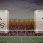 Eine Gamecard Grafik fuer das Spiel zwischen den Cleveland Browns und Tennessee Titans am 25.10.26. die zwei Teamlogos stehen sich in einem Stadion mit vielen Zuschauern gegenueber.