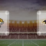 Eine Gamecard Grafik fuer das Spiel zwischen den Jacksonville Jaguars und Baltimore Ravens am 06.11.26. die zwei Teamlogos stehen sich in einem Stadion mit vielen Zuschauern gegenueber.
