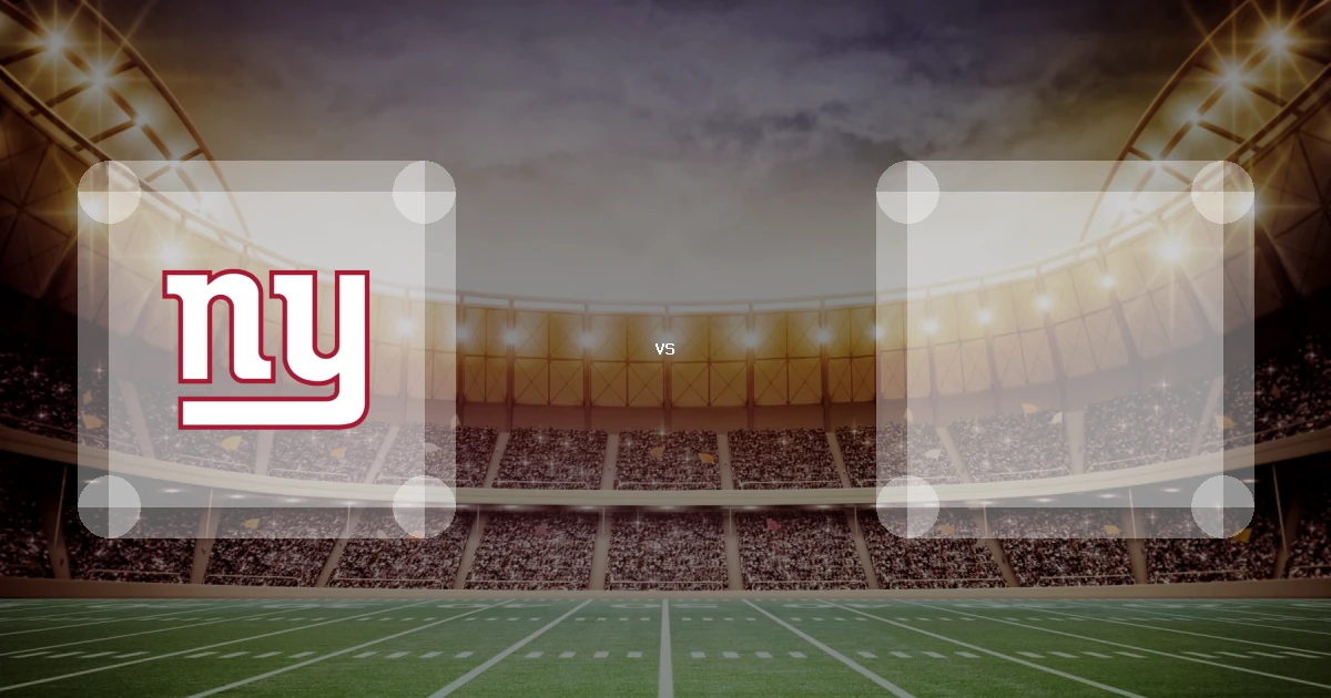 Eine Gamecard Grafik fuer das Spiel zwischen den New York Giants und Philadelphia Eagles am 08.11.26. die zwei Teamlogos stehen sich in einem Stadion mit vielen Zuschauern gegenueber.
