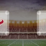 Eine Gamecard Grafik fuer das Spiel zwischen den Houston Texans und Philadelphia Eagles am 25.12.26. die zwei Teamlogos stehen sich in einem Stadion mit vielen Zuschauern gegenueber.