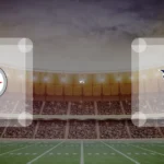 Eine Gamecard Grafik fuer das Spiel zwischen den Pittsburgh Steelers und Tennessee Titans am 03.01.27. die zwei Teamlogos stehen sich in einem Stadion mit vielen Zuschauern gegenueber.