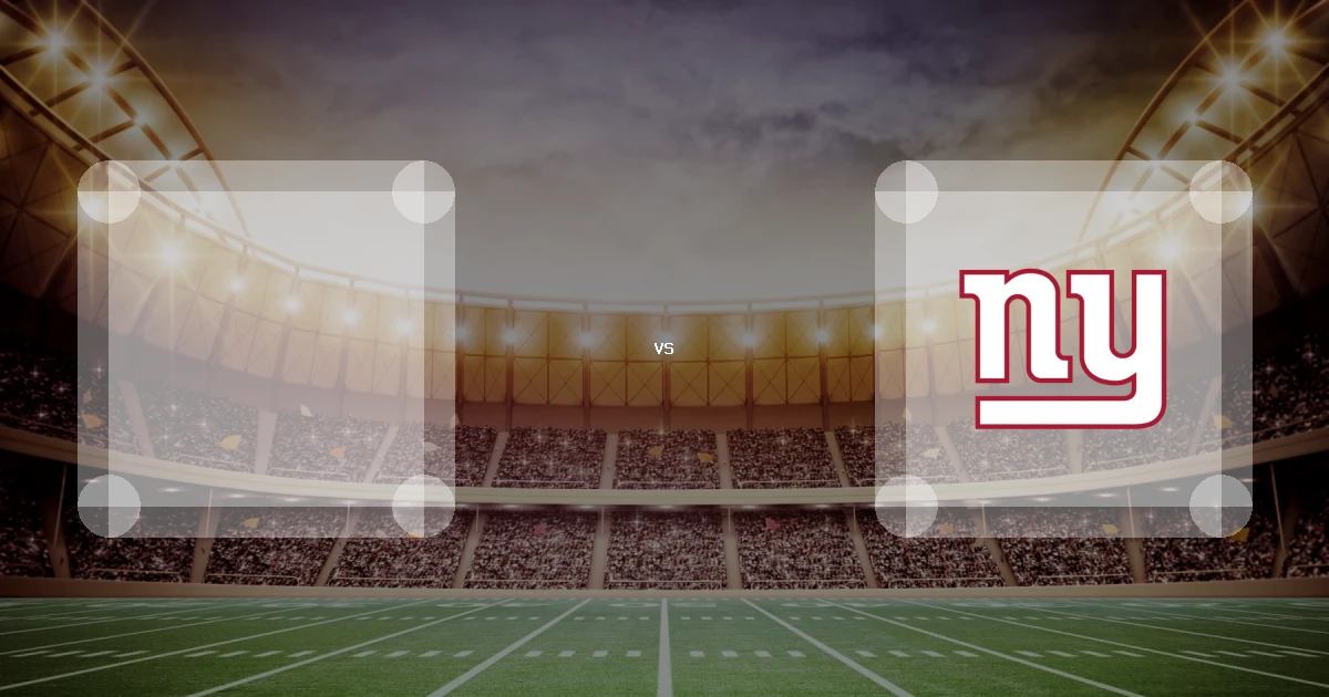 Eine Gamecard Grafik fuer das Spiel zwischen den Philadelphia Eagles und New York Giants am 10.01.27. die zwei Teamlogos stehen sich in einem Stadion mit vielen Zuschauern gegenueber.